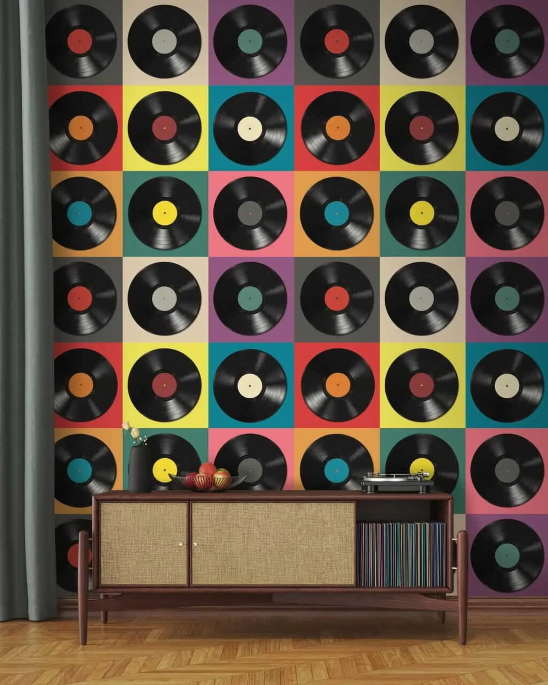 wall murals Vinyl records, retro style u51622