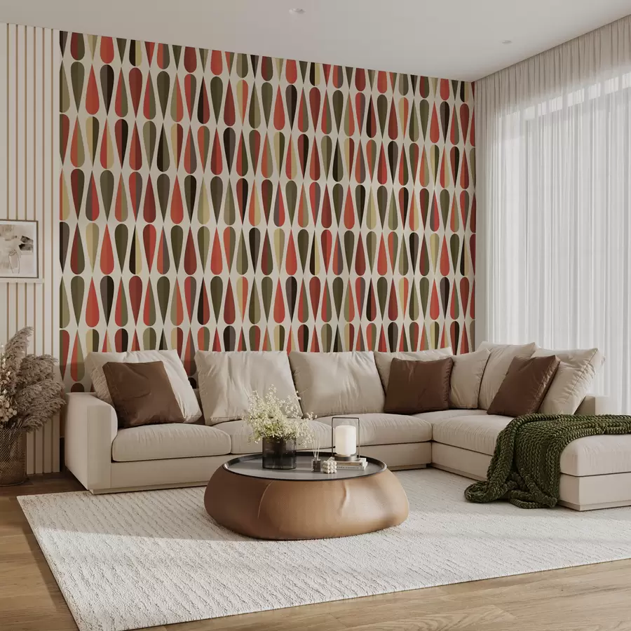 wall murals Retro 70s drops u51626