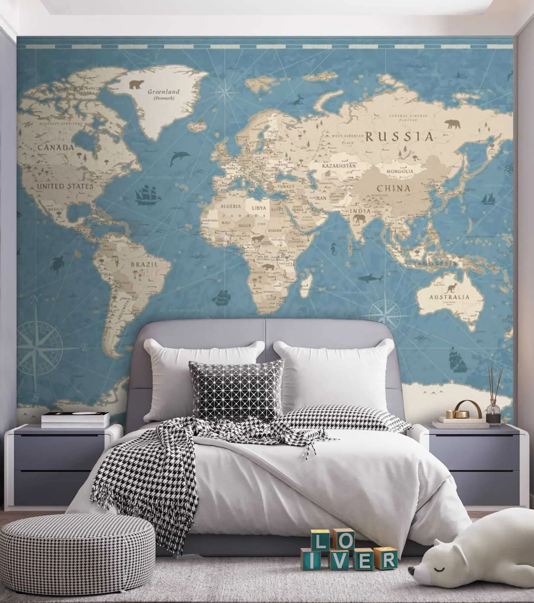 wall murals World map, old map u50378