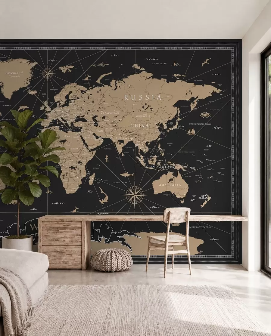 wall murals Vintage World Map u50401