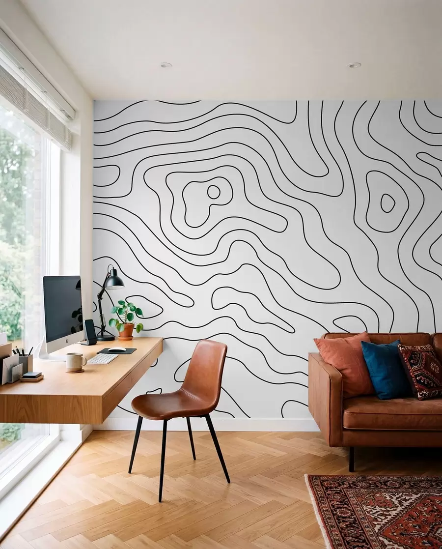 wall murals topographic map u70650