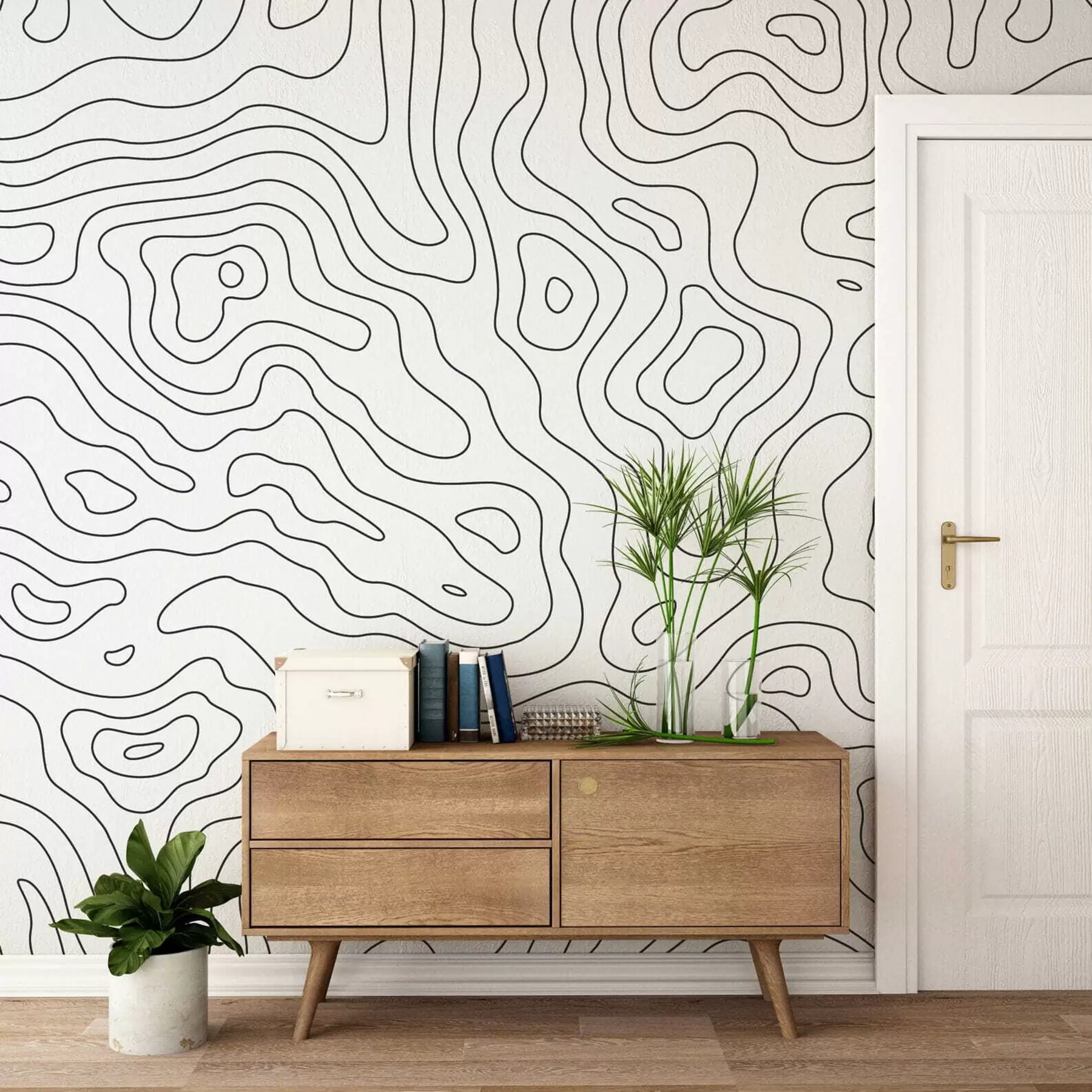 wall murals topographic map u70650