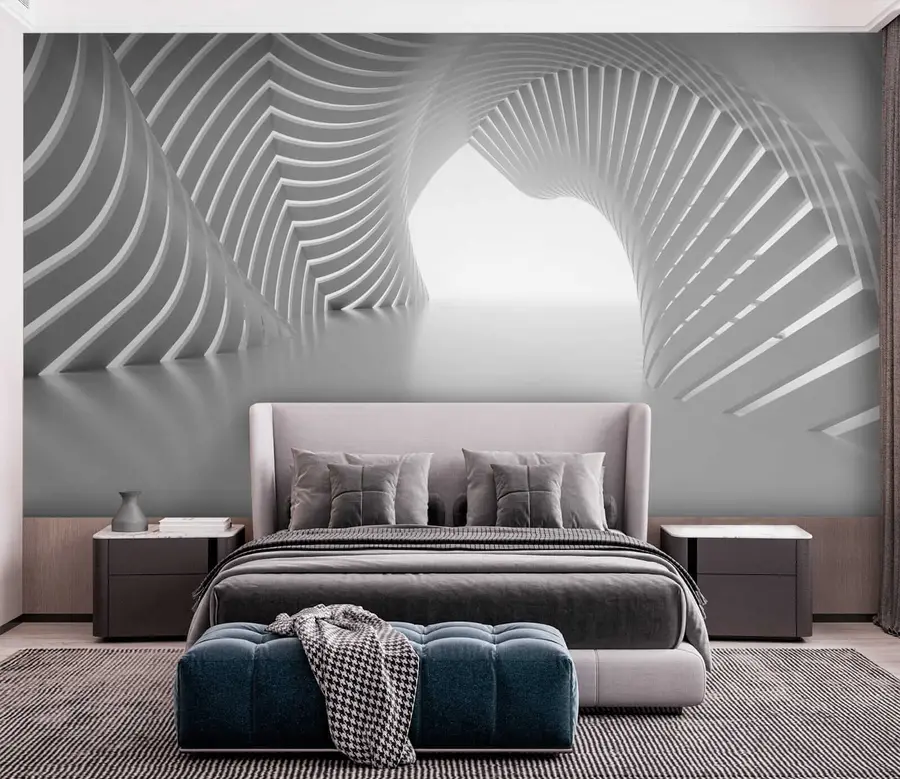 wall murals Grey, symmetry and tints and shades u02035