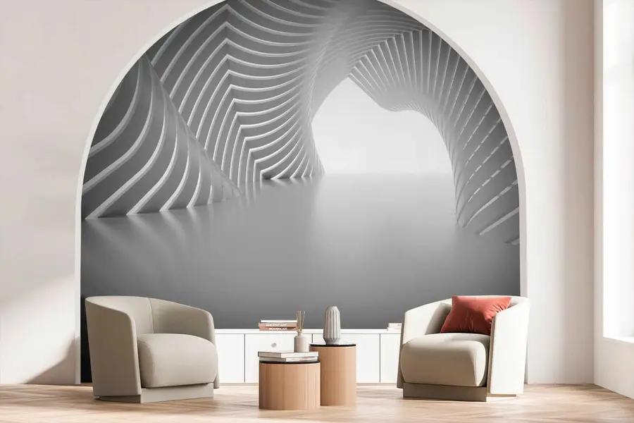 wall murals Grey, symmetry and tints and shades u02035