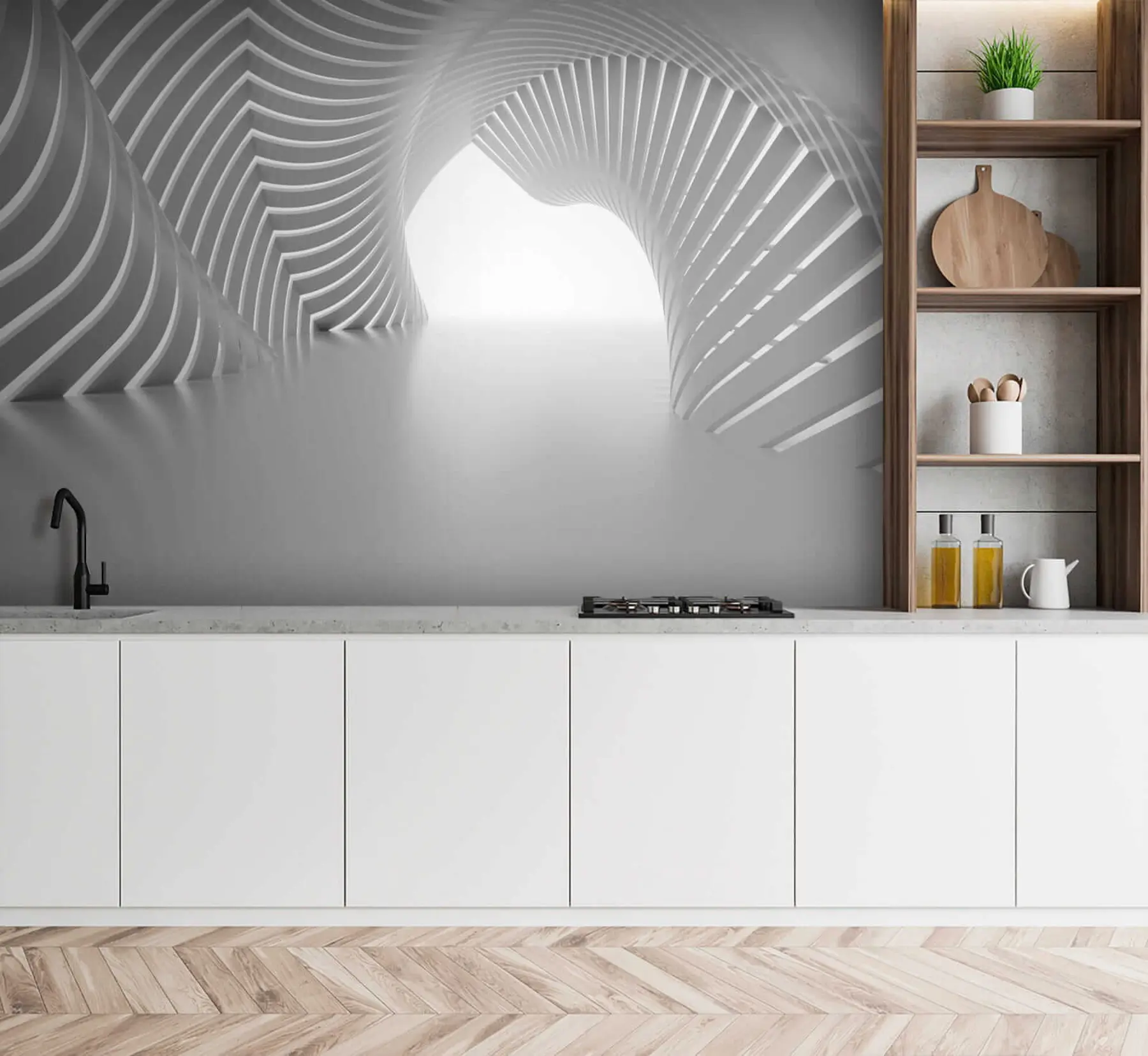 wall murals Grey, symmetry and tints and shades u02035