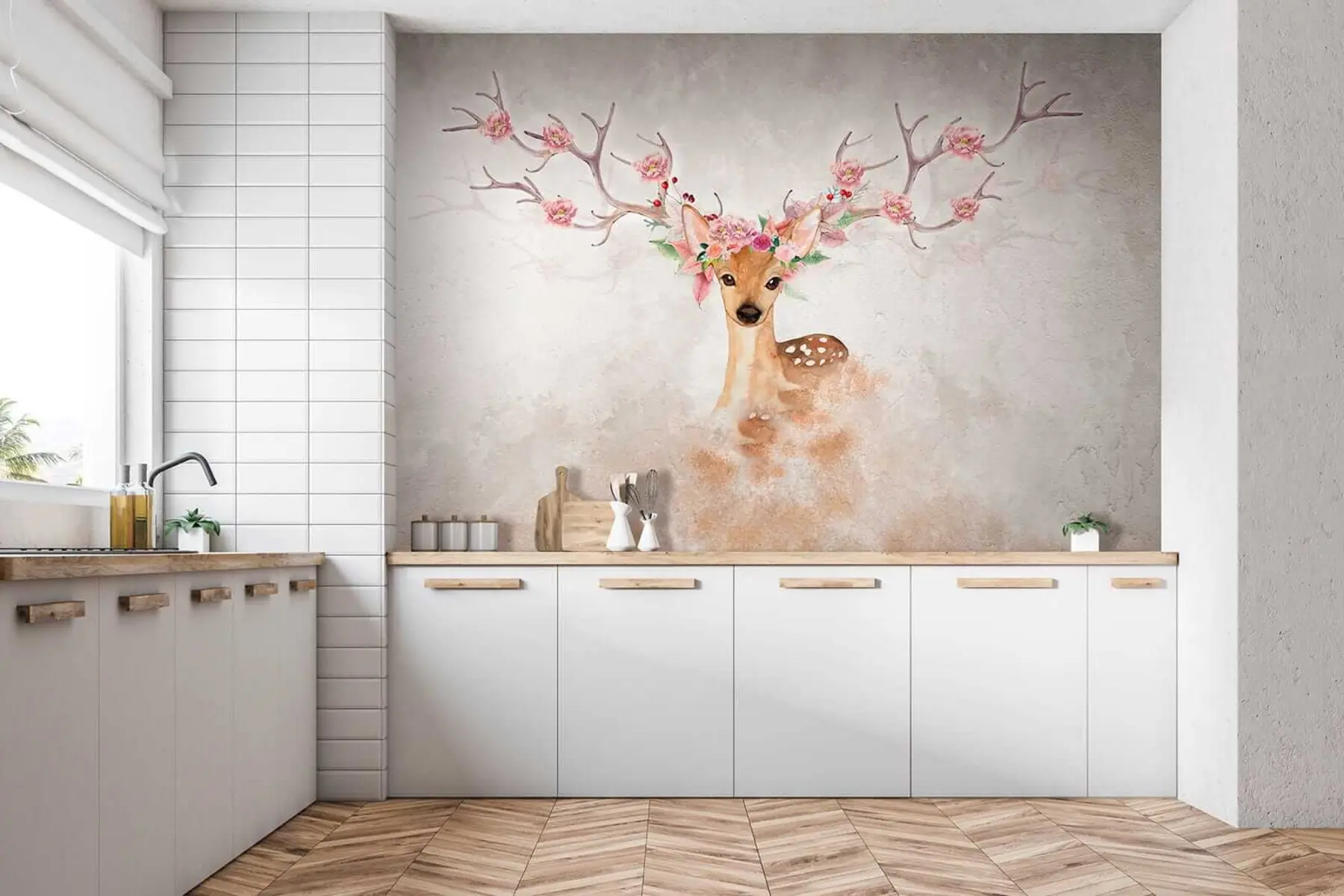 wall murals Plant, branch and paint u04671
