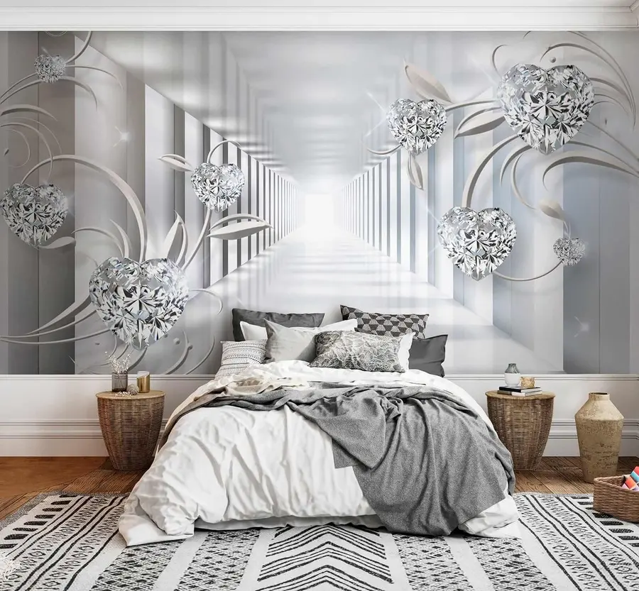wall murals Diamond hearts in the tunnel u07513