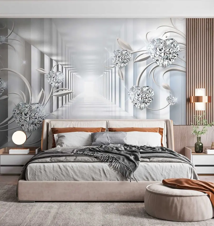 wall murals Diamond hearts in the tunnel u07513