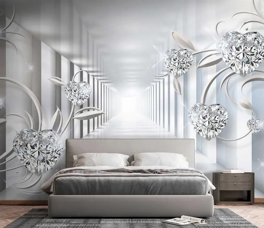 wall murals Diamond hearts in the tunnel u07513