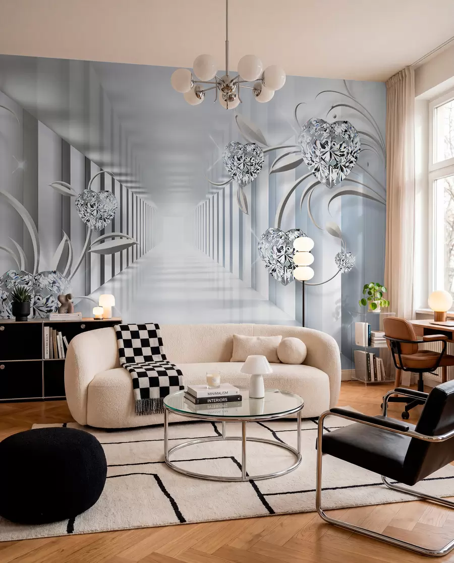 wall murals Diamond hearts in the tunnel u07513