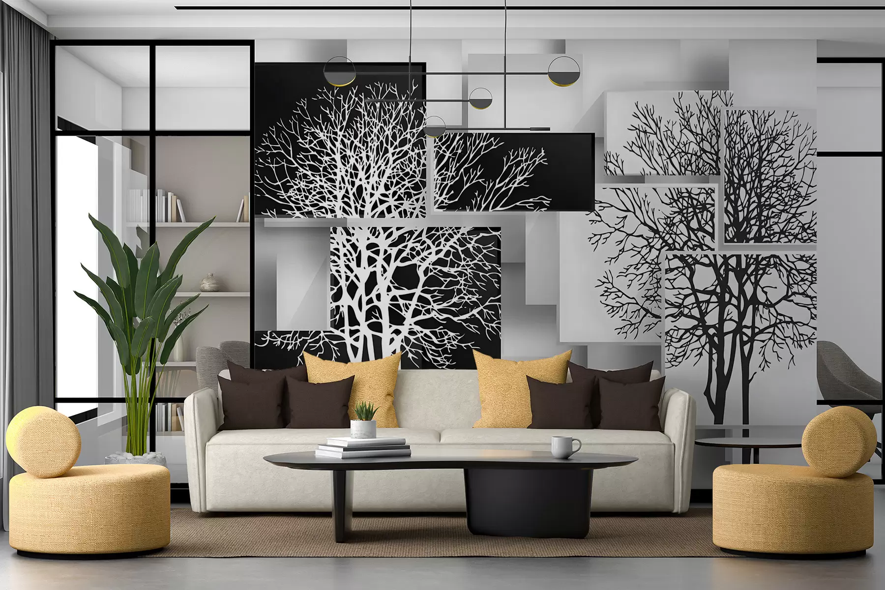 wall murals Yin Yan tree u09369
