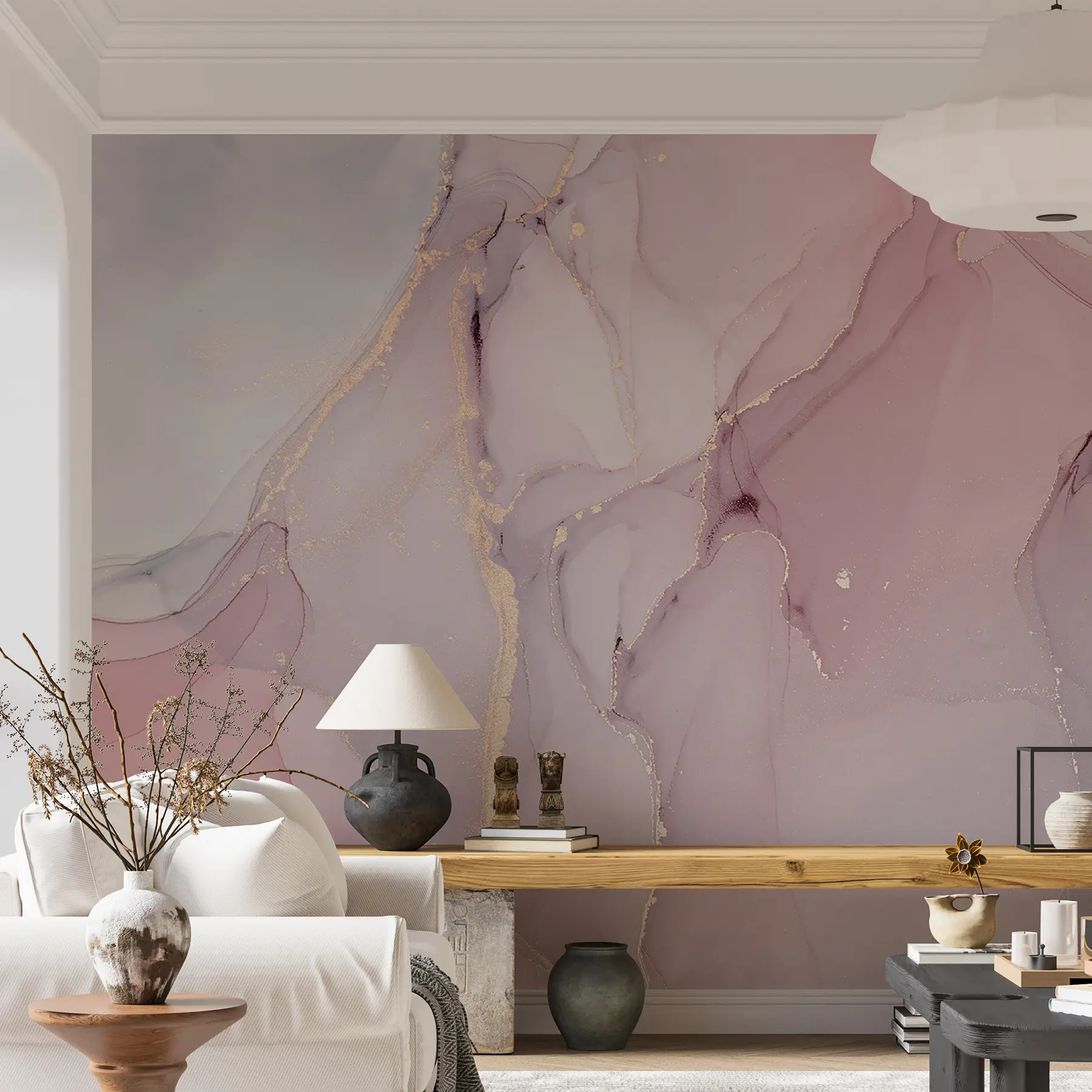 wall murals Pink fluid u10293