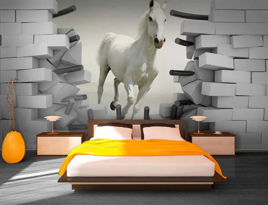 wall murals Horse and bricks u14352