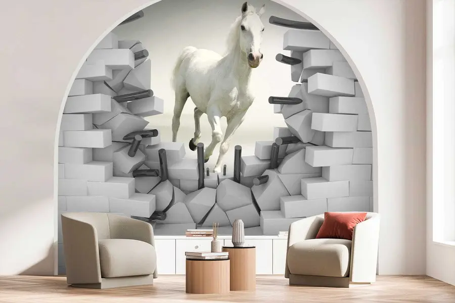 wall murals Horse and bricks u14352