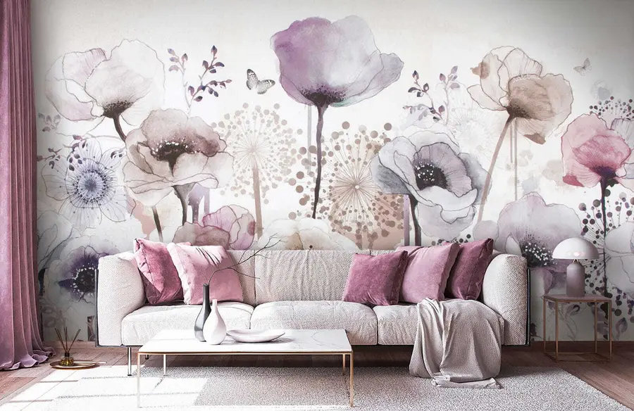 wall murals Flower, petal and purple u14503