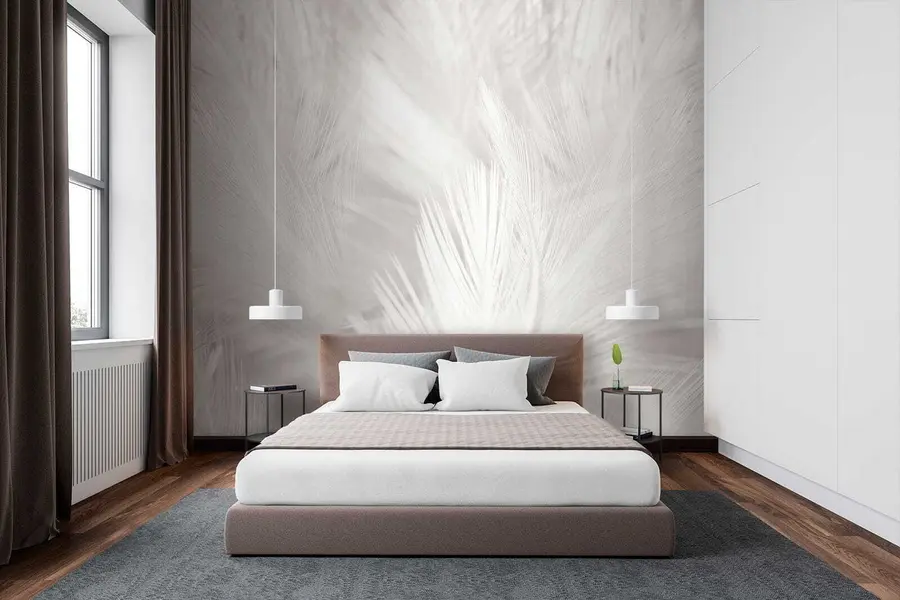 wall murals Plant, eye and feather u15622