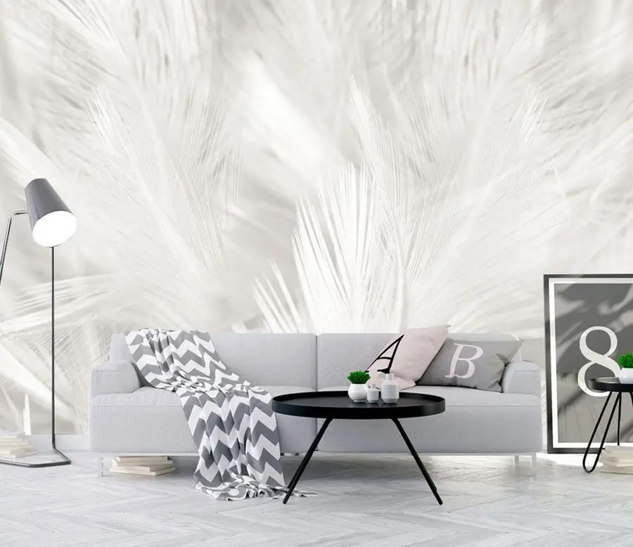 wall murals Plant, eye and feather u15622
