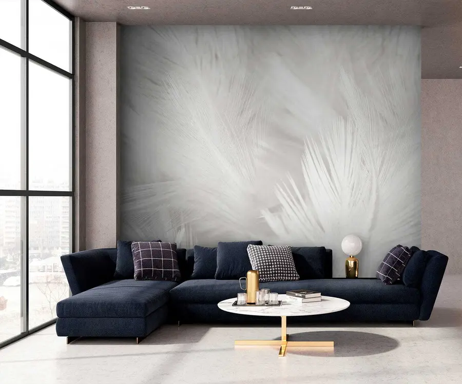 wall murals Plant, eye and feather u15622