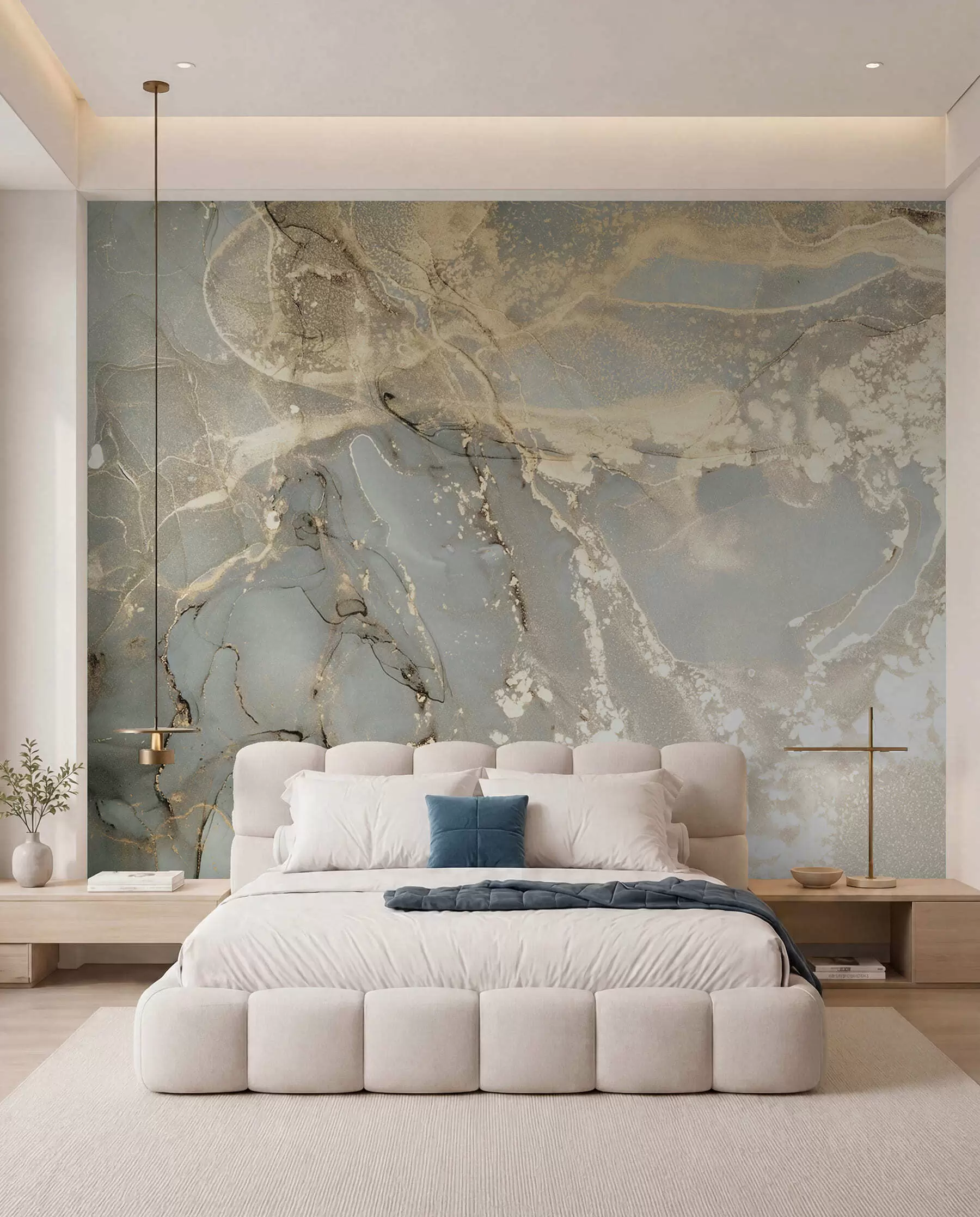 wall murals Gray and yellow marble u17492