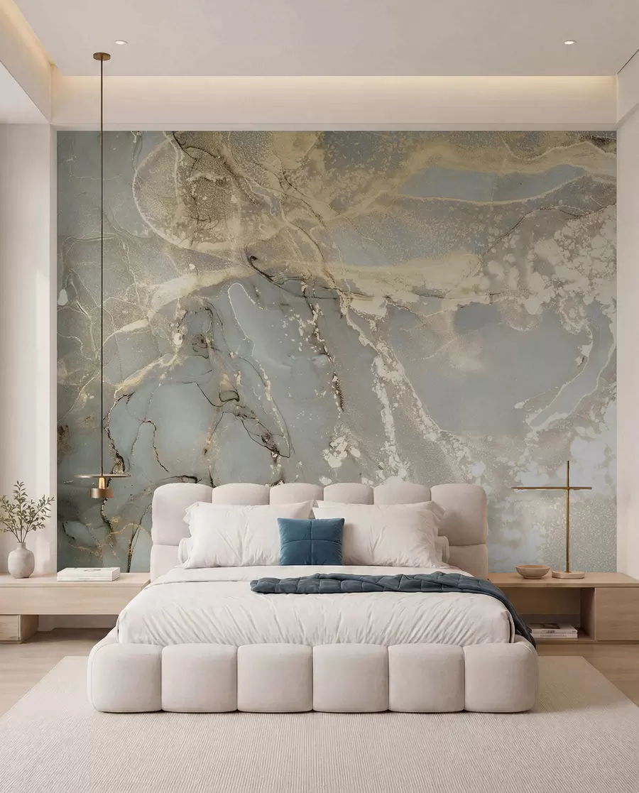 wall murals Gray and yellow marble u17492