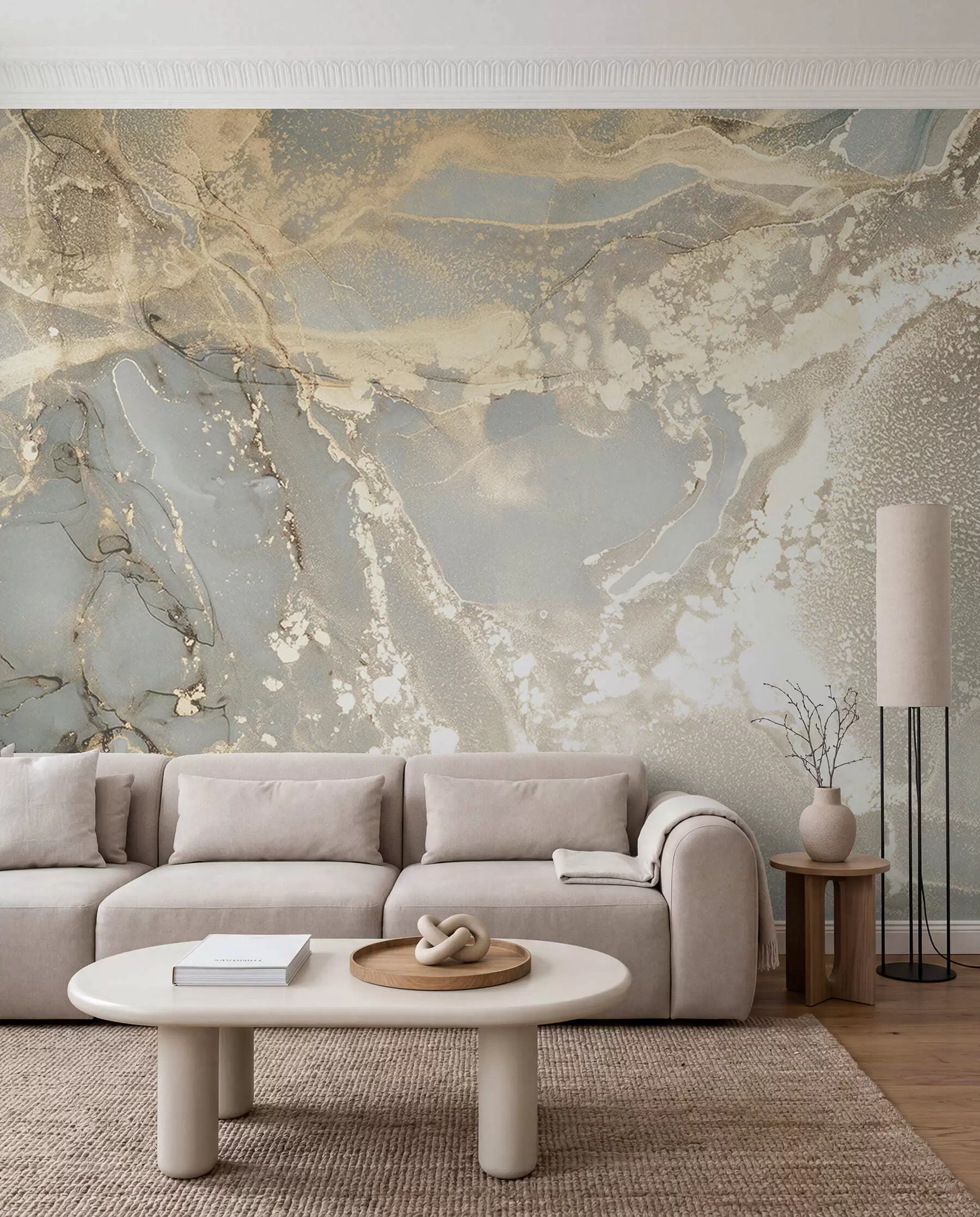 wall murals Gray and yellow marble u17492