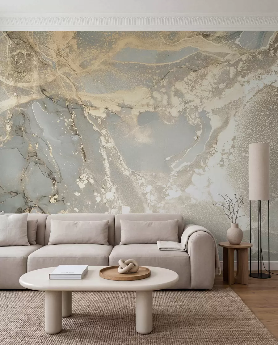 wall murals Gray and yellow marble u17492