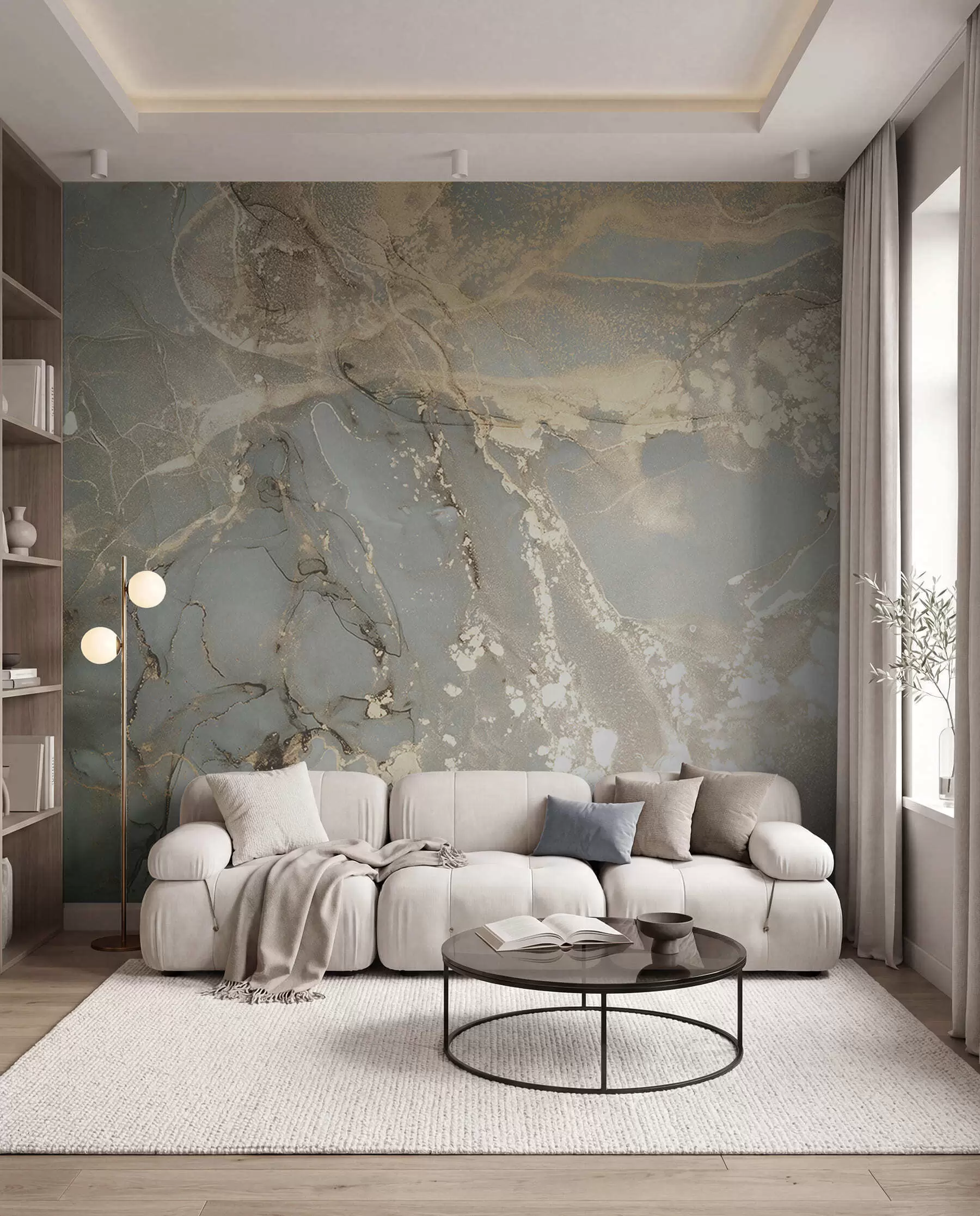 wall murals Gray and yellow marble u17492
