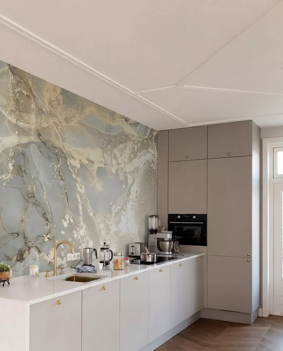 wall murals Gray and yellow marble u17492