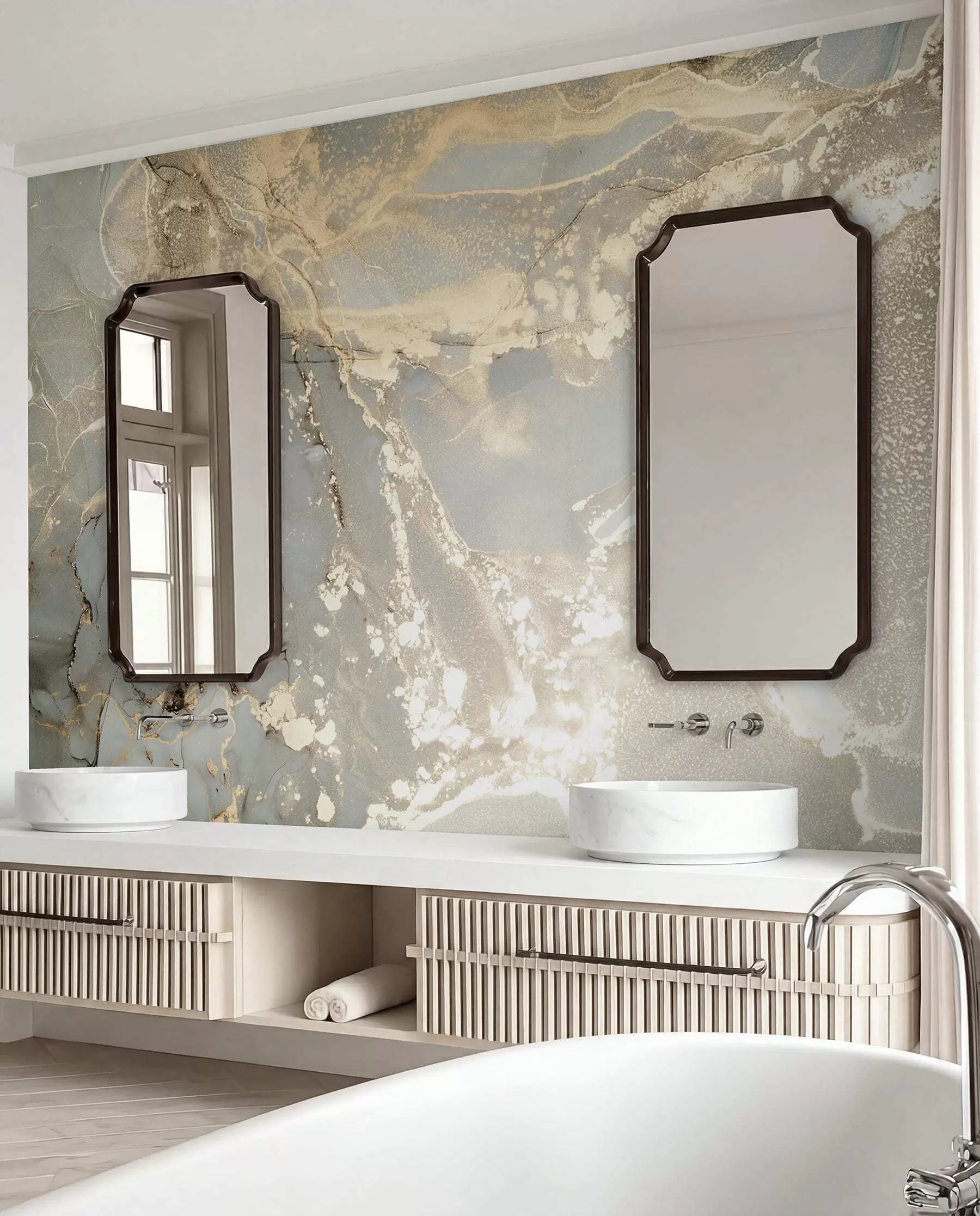 wall murals Gray and yellow marble u17492