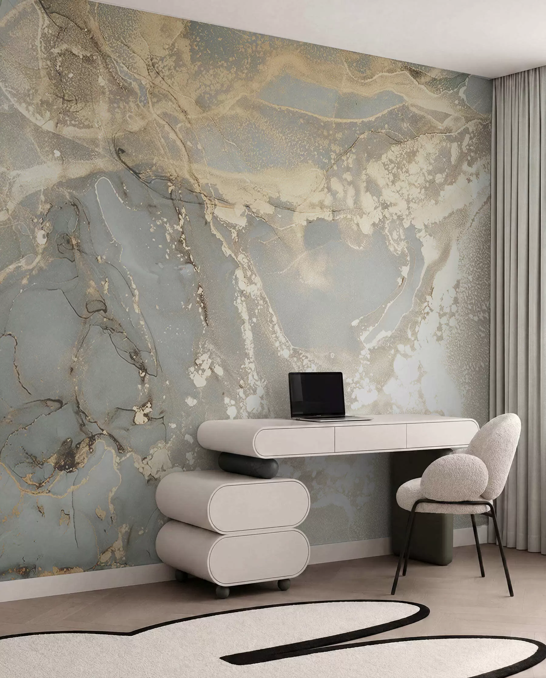 wall murals Gray and yellow marble u17492