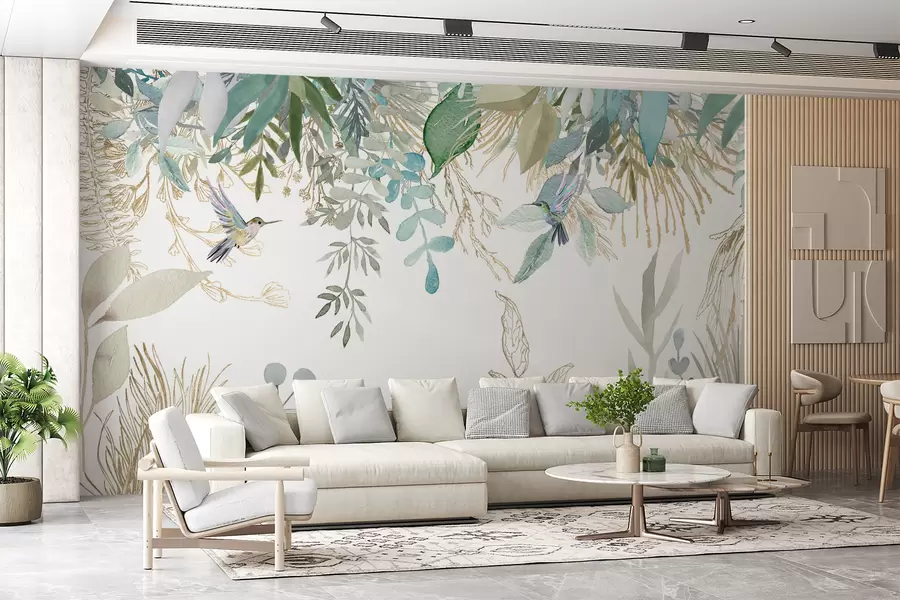 wall murals Botany, leaf and green u17579