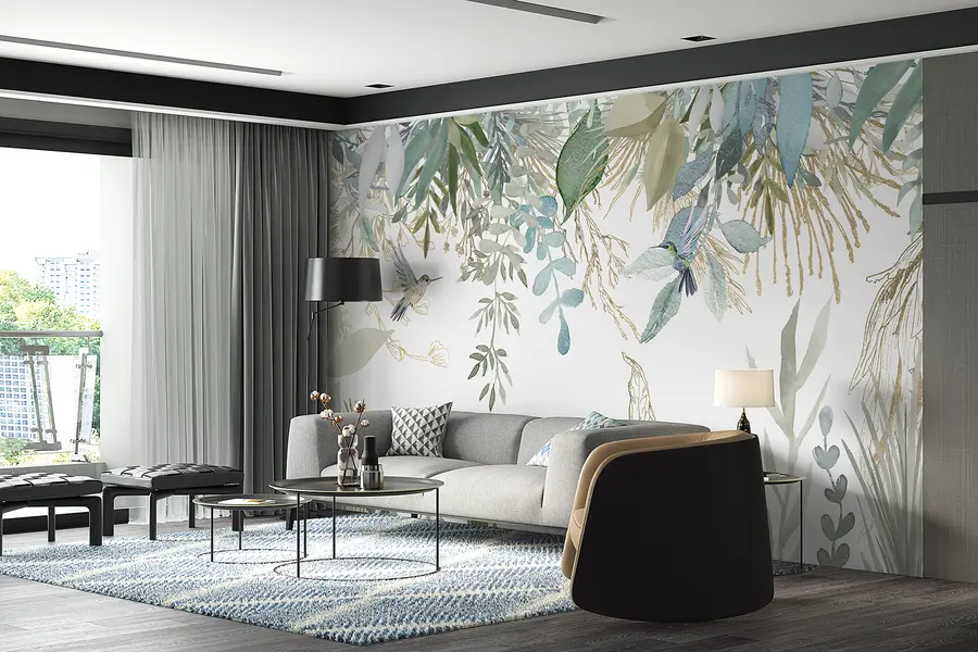 wall murals Botany, leaf and green u17579