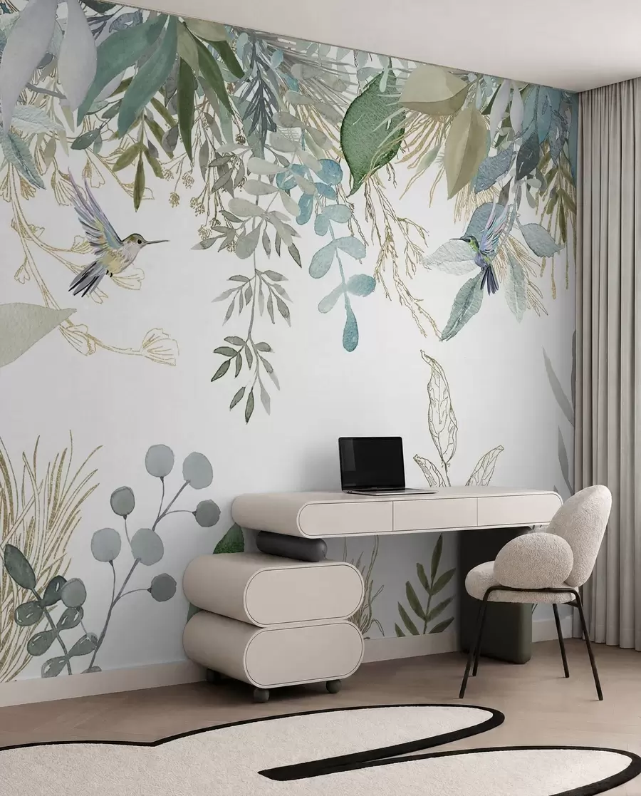 wall murals Botany, leaf and green u17579