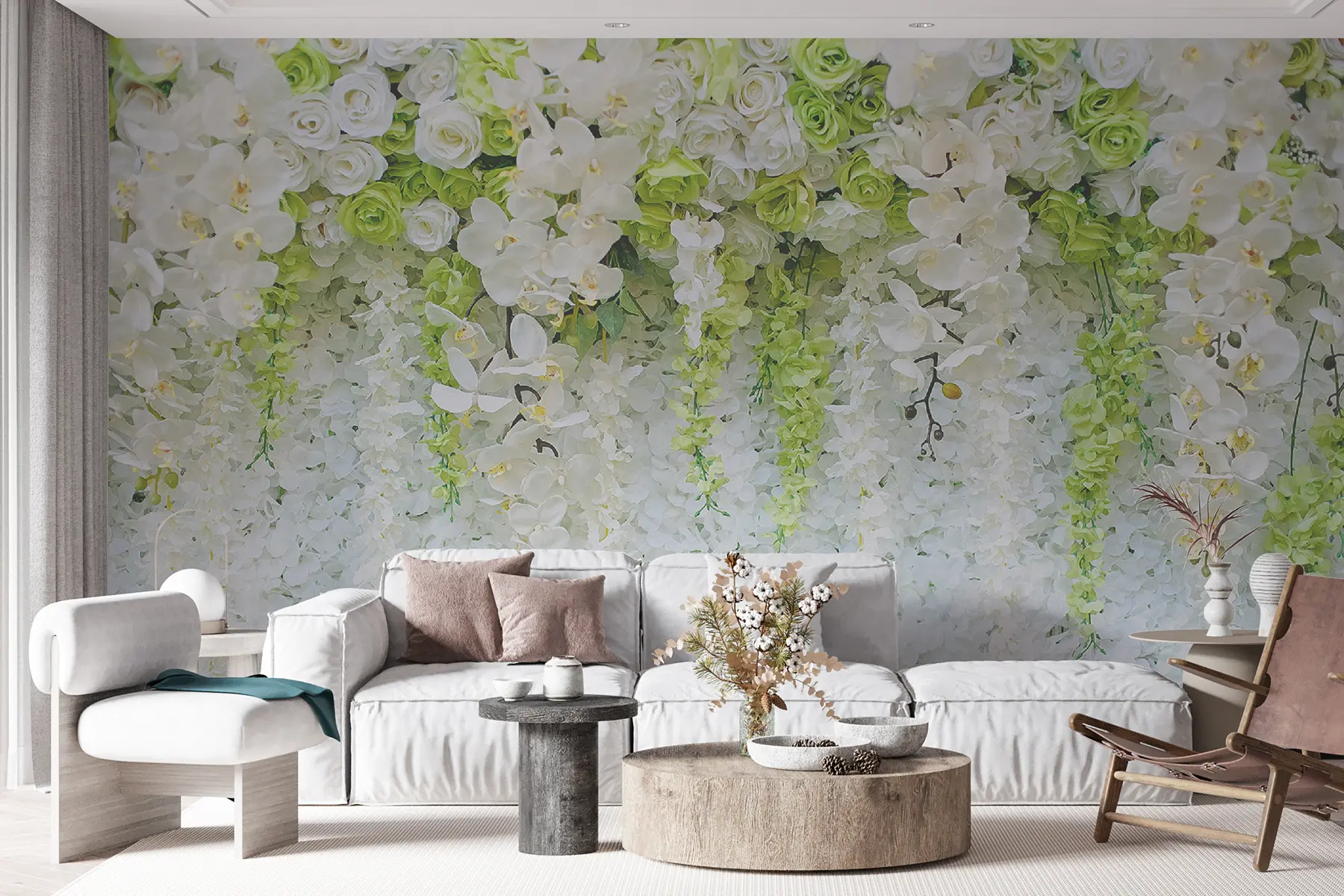 wall murals Hanging roses and orchids u17939