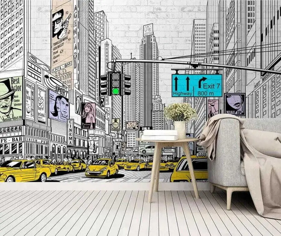 wall murals Megapolis in the Comic style u21095