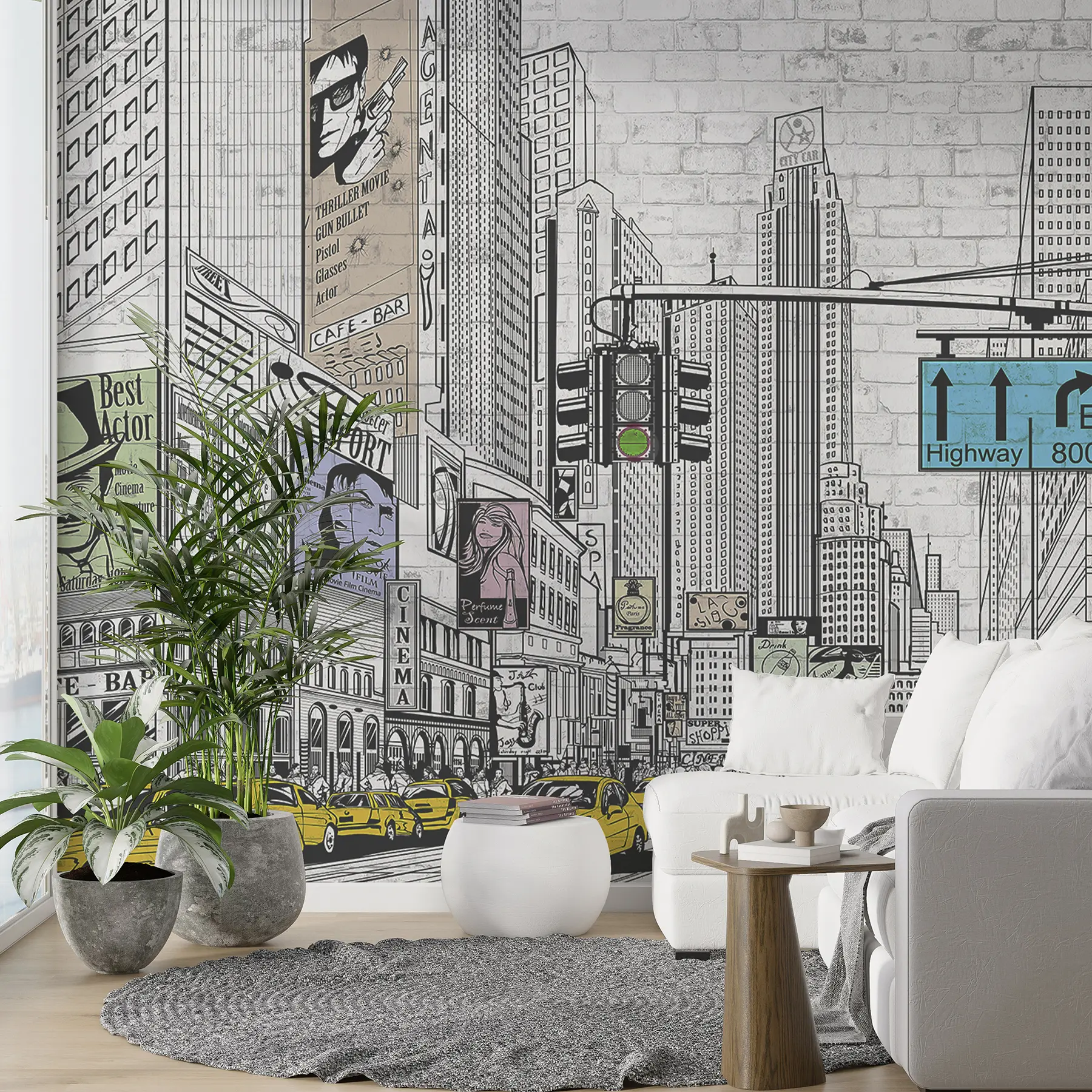 wall murals Megapolis in the Comic style u21095