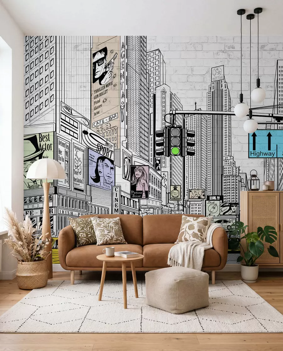 wall murals Megapolis in the Comic style u21095