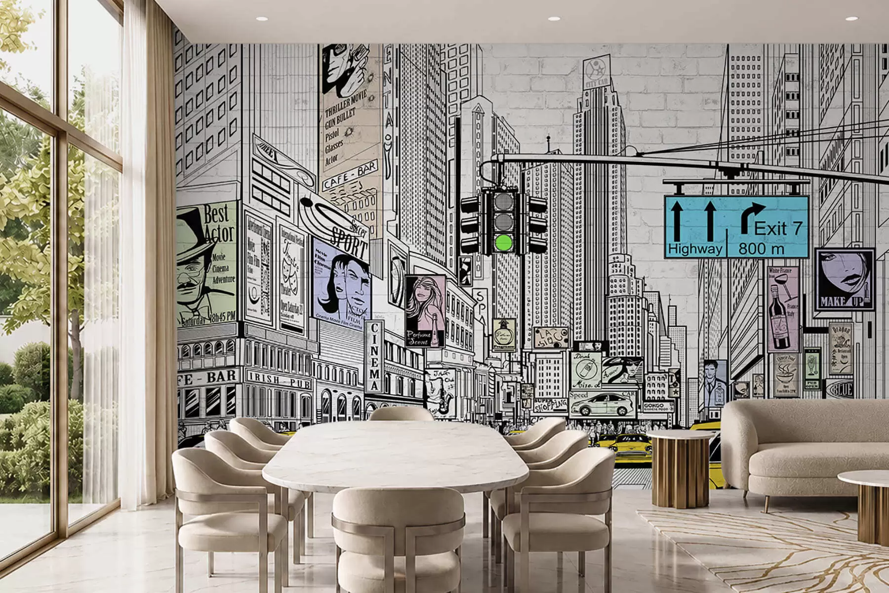 wall murals Megapolis in the Comic style u21095