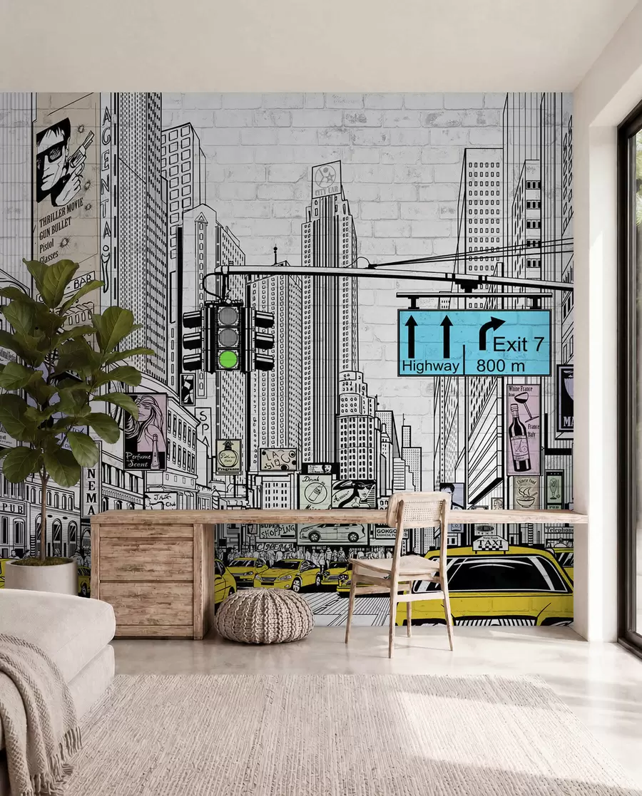 wall murals Megapolis in the Comic style u21095