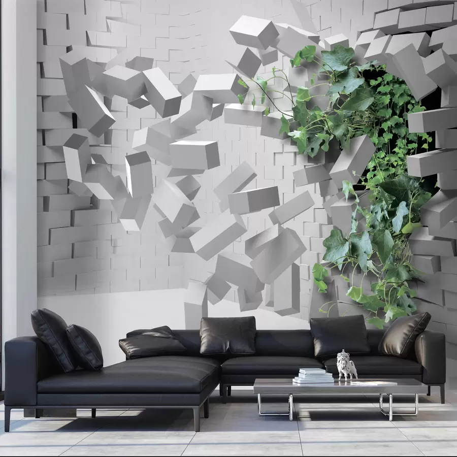 wall murals Ivy breaks through the wall u22697