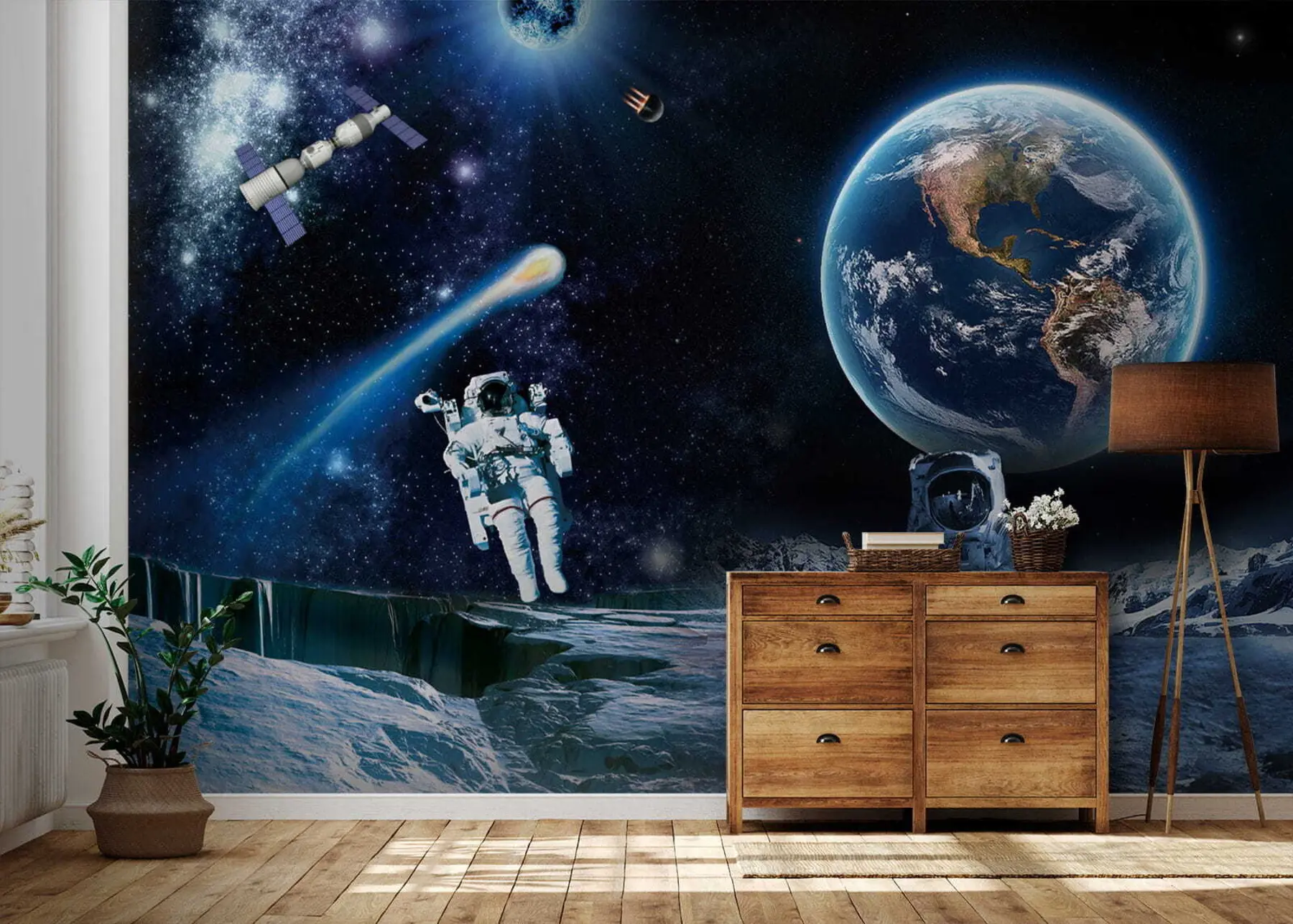wall murals Astronauts on the moon u23243