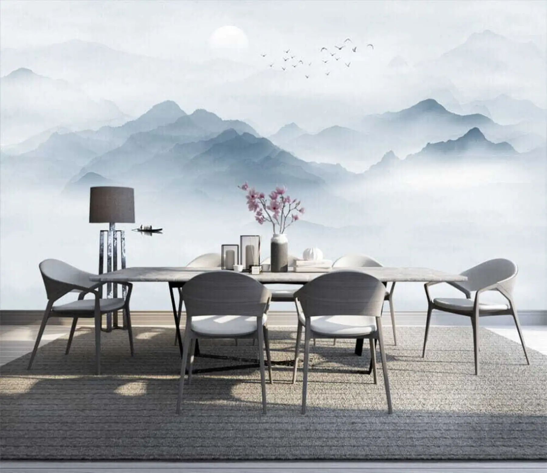 wall murals Mountains in the fog u23971