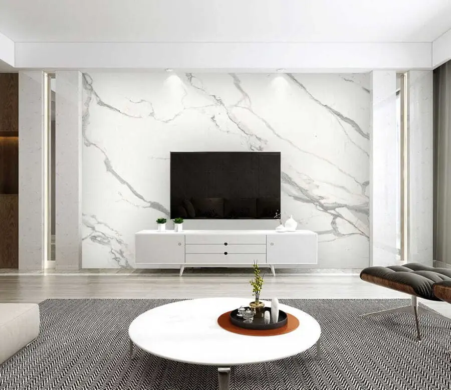 wall murals White marble u27452