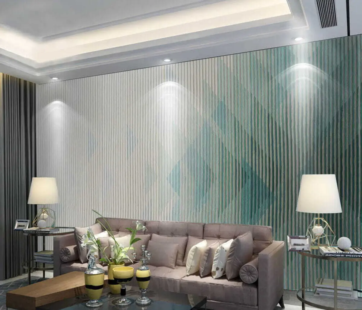 wall murals Mint line gradient u29152