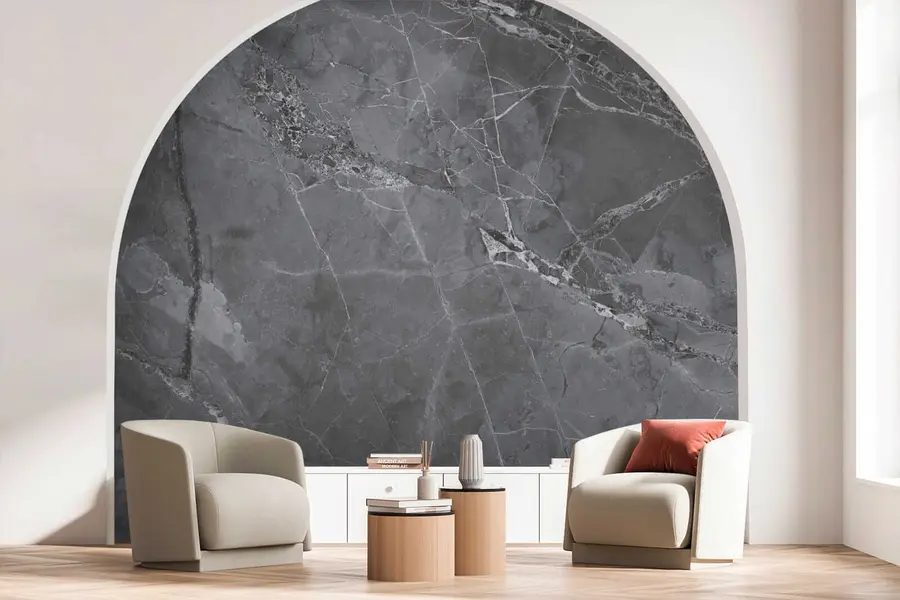 wall murals Dark gray marble u29912