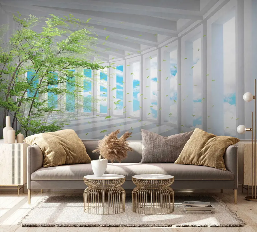 wall murals Tunnel with a cloud view u29922