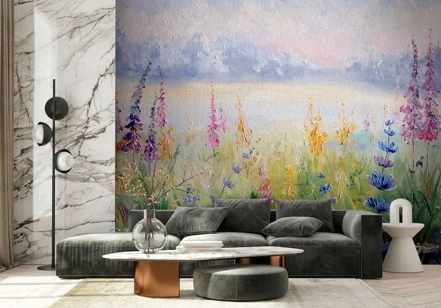 wall murals Flower meadow, oil painting u30067