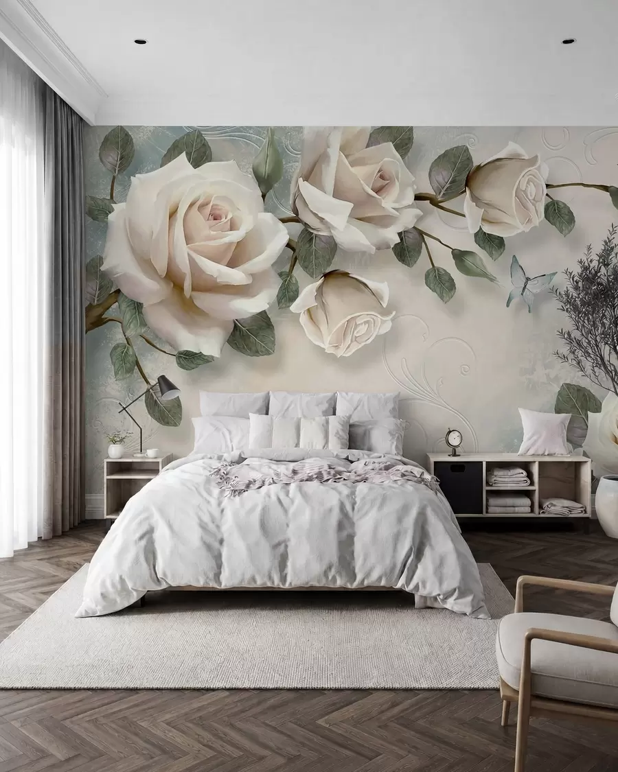 wall murals Cream roses u31353