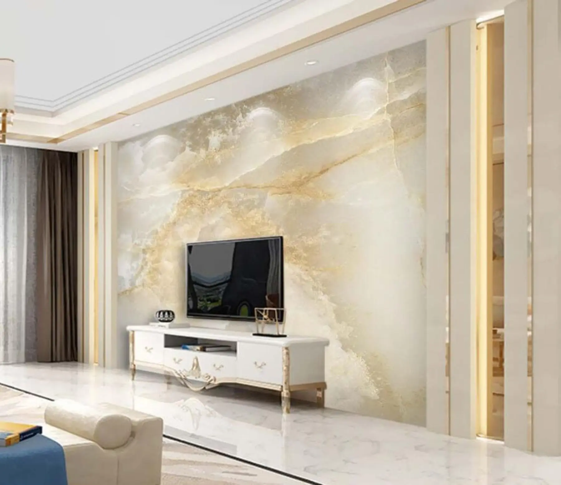 wall murals Beige marble u32035