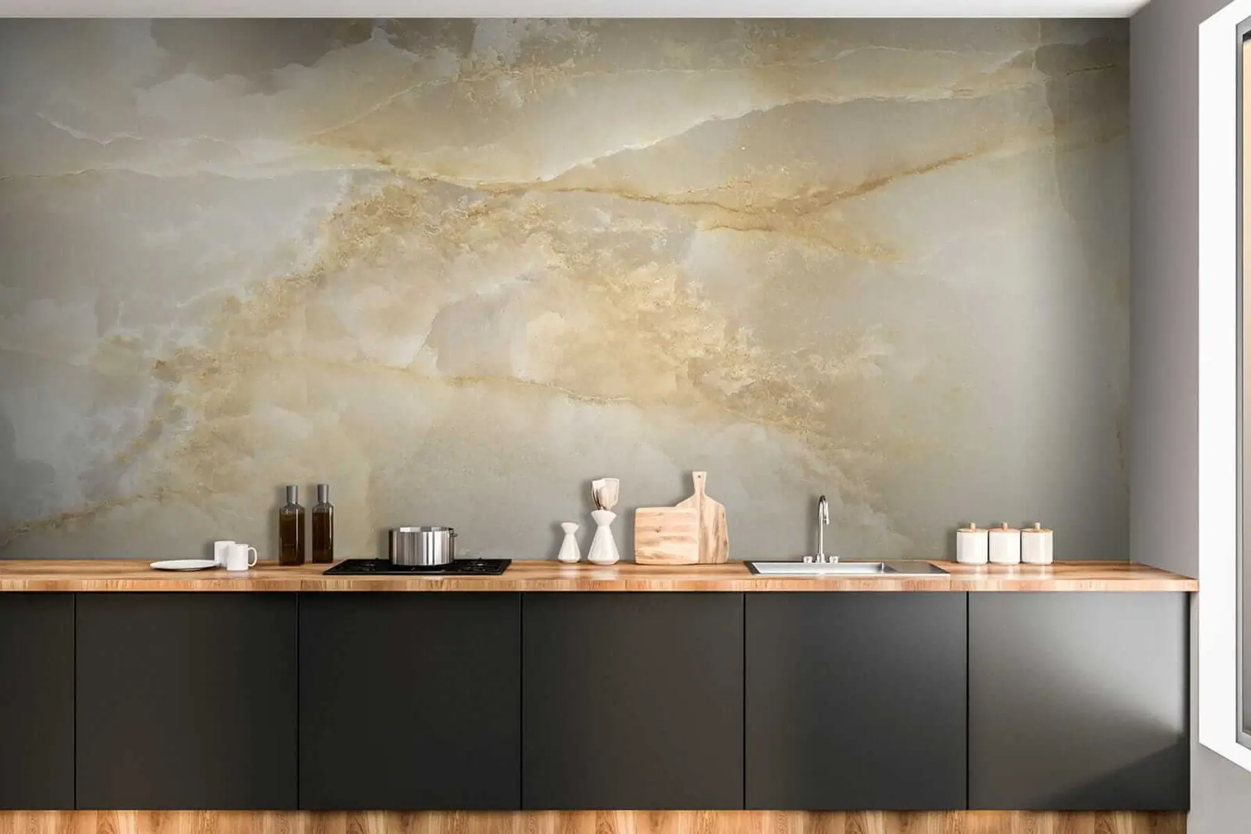 wall murals Beige marble u32035